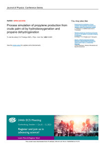 Process simulation of propylene production from crude palm oil by hydrodeoxygenation and propane dehydrogenation