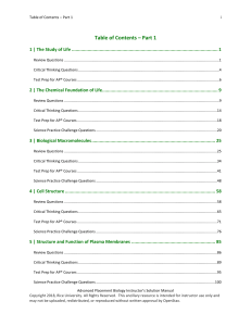 AP® Biology Instructor Solution Manual Part 1