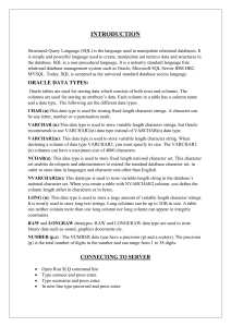 SQL & Oracle Database Tutorial: Commands & Data Types