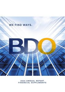 BDO Unibank 2022 Annual Report Financial Supplements