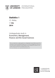 ST104A Statistics 1
