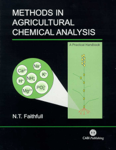 METHODS IN AGRICULTURAL CHEMICAL ANALYSI