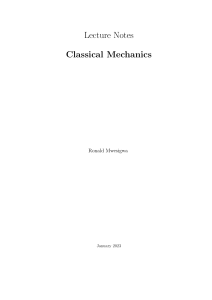 Lecture notes in Classical Mechanics