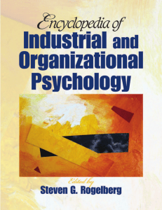 Steven G. Rogelberg Encyclopedia of Industrial and Organizational Psychology