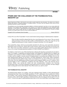 Pfizer and the Challenges of the Pharmaceutical Industry (A)