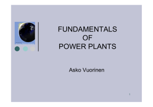 FUNDAMENTALS OF POWER PLANTS