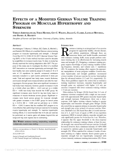 Effects of a Modified German Volume Training Program on Muscular Hypertrophy and Strength