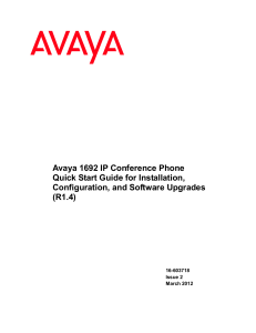 Avaya 1692 Conference Phone Quick Setup Guide