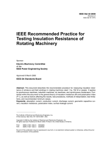 Megohmetro - IEEE Recommended Practice for Testing Insulation Resistance of Rotating Machinery