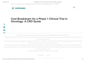 Cost Breakdown for a Phase 1 Clinical Trial in Oncology  A CRO Quote - Sofpromed