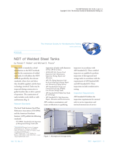 NDT of Welded Steel Tanks