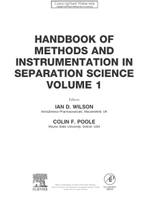 Wilson, Ian D.  Poole, Colin F. - Handbook of Methods and Instrumentation in Separation Science, Volume 1-Elsevier (2009)