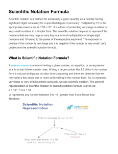 Scientific Notation Formula