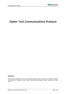 Zipher Text Coms Protocol 1.21