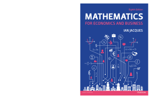  MATHEMATICS FOR ECONOMICS by Ian Jacques 8th edition