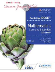 Cambridge IGCSE Core and Extended Mathematics Fifth Edition