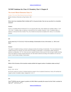 chapter 8 the d and f block elements