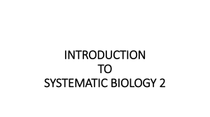 LEC 1 INTRODUCTION SYSTEMATICS 2