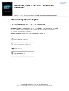 Simple Frequency Multiplier: Electronics Article