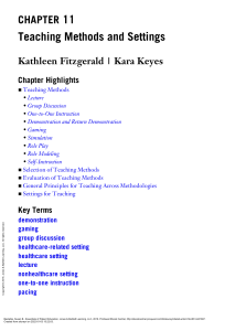 Kafli-11-Essentials of Patient Education ---- (11 Teaching Methods and Settings)