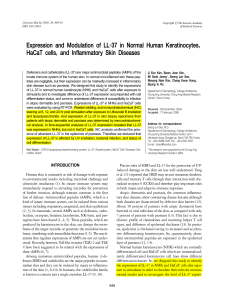 Expression and Modulation of LL-37 in Normal Human Keratinocytes, hacat cells nd inflammatory skin diseases edit