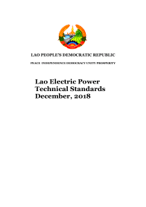 Lao Electric Power Technical Standards December, 2018