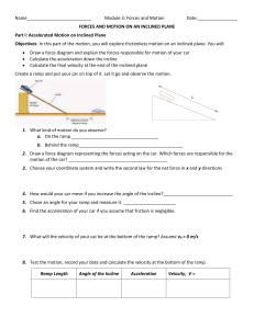 FORCES AND MOTION ON AN INCLINED PLANE