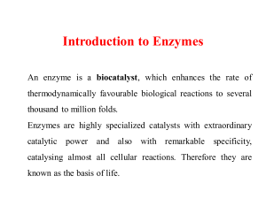 Introduction to enzymes 