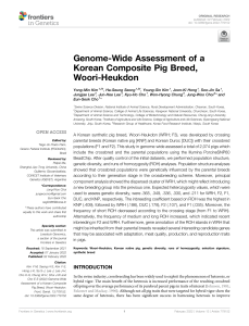 Genome-Wide Assessment of a Korean Composite Pig Breed, Woori-Heukdon