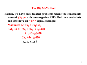 Chapter Two Part IV Big M Method1