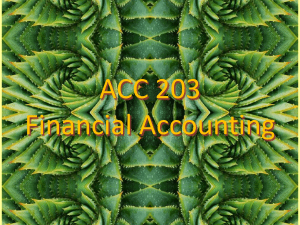 ACC 203 Financial Accounting Syllabus & Lecture Notes