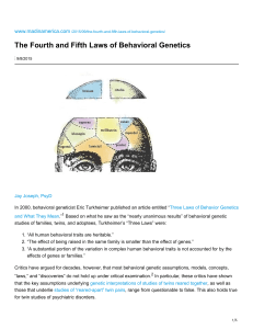 The Fourth and Fifth Laws of Behavioral Genetics