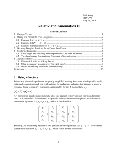 relativistic kinematics 2