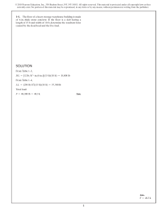 Structural Engineering Load Calculations: Problem Solutions