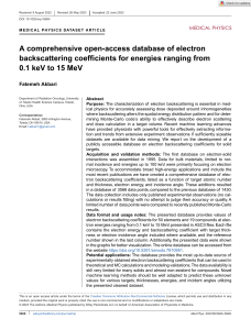 A comprehensive open-access database of electron backscattering coefficients for energies ranging from 0.1 KeV to 15 MeV