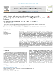 Highly efficient and reusable superhydrophobic superoleophilic polystyrene@ Fe3O4 nanofiber membrane for high-performance oil water separation