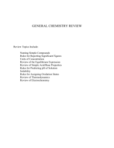 General Chemistry Review