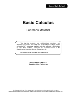 Basic Calculus Learner's Material