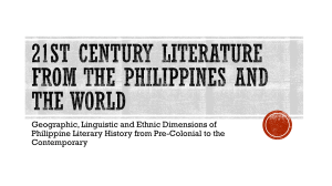 21st Century Literature_Week 1_Periods in the Literary History