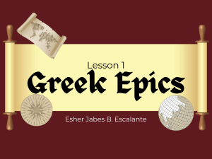 Lesson 1 - Greek Epics