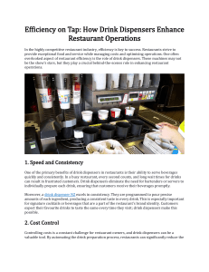 Efficiency on Tap How Drink Dispensers Enhance Restaurant Operations