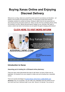 Buying Xanax Online and Enjoying Discreet Delivery