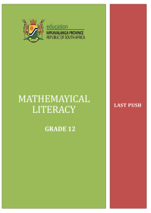 Maths Lit Grade 12