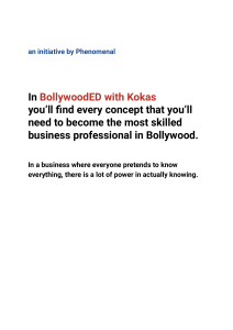 BollywoodED with KOKAS