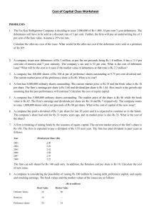 Cost of Capital Worksheet