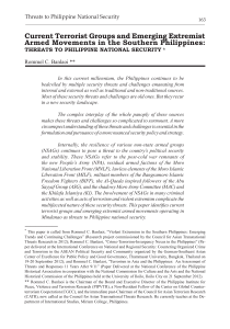 Philippine Terrorist Groups & National Security Threats