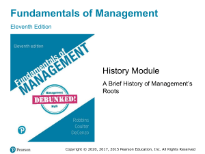 Principles of Management - History module
