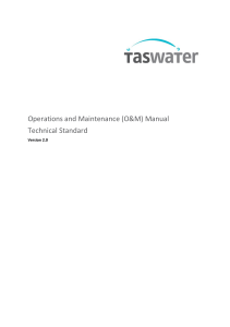 TasWater O&M Manual Technical Standard v2.0