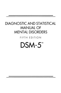 Diagnostic and Statistical Manual of Mental Disorders, 5th Edition