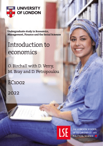 Introduction To Economics (EC1002) Subject Guide